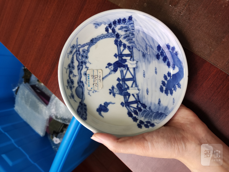 清 青花人物盘 - 图5